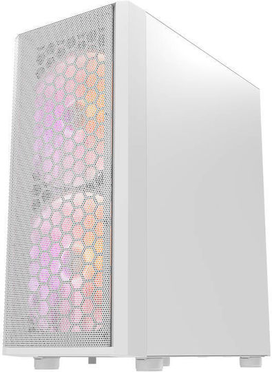 Darkflash DK360 Gaming Midi Tower Κουτί Υπολογιστή με Πλαϊνό Παράθυρο Λευκό