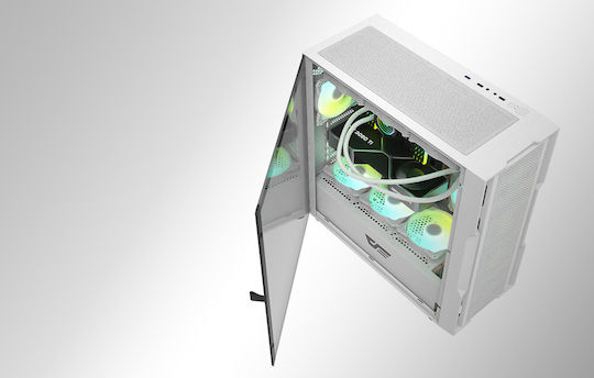 Darkflash DK431 Gaming Midi Tower Computer Case with Side Window White