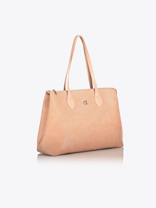 Keyla Γυναικεία Τσάντα Shopper Ώμου Nude