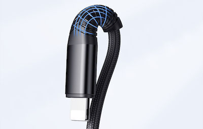 Joyroom S-1230G12 Braided USB to Lightning / Type-C Cable 3A Μαύρο 1.2m