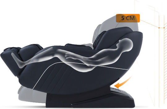 SL-A196-2 Fotoliu Relax Masaj cu Puf din Piele Ecologică Black / Beige 77x148x88cm
