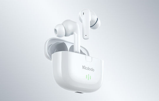 Mcdodo HP-2780 In-ear Bluetooth Handsfree Ακουστικά με Αντοχή στον Ιδρώτα και Θήκη Φόρτισης Λευκά