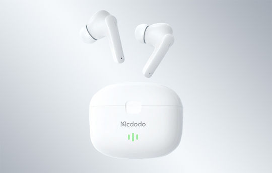 Mcdodo HP-2780 In-ear Bluetooth Handsfree Ακουστικά με Αντοχή στον Ιδρώτα και Θήκη Φόρτισης Λευκά