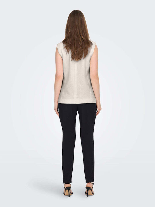 Women's Vest with Buttons White