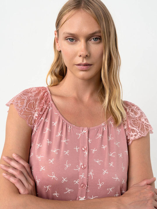 Vamp Sommer Damen Pyjama-Set Rose Dusty