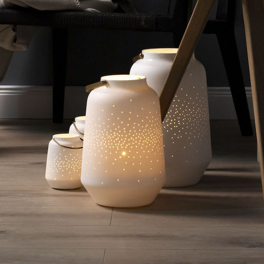 Raeder Felinar Ceramică De podea Alb 17.5x17.5x26.5buc 1buc Raeder Felinar Ceramică De podea Alb 17.5x17.5x26.5buc 1buc