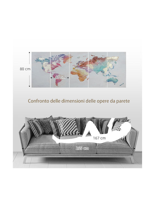 HomCom Τρίπτυχος Πίνακας σε Καμβά 80x40cm