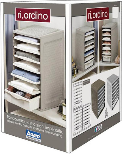 Bama Plastic Clothing Shelf in Grey Colour 41x34x53cm