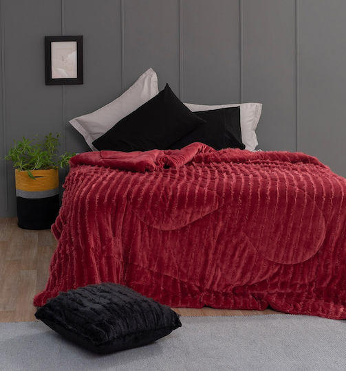 Palamaiki Κουβερτοπάπλωμα Μονό 160x240εκ. Gwen Red 640 GSM