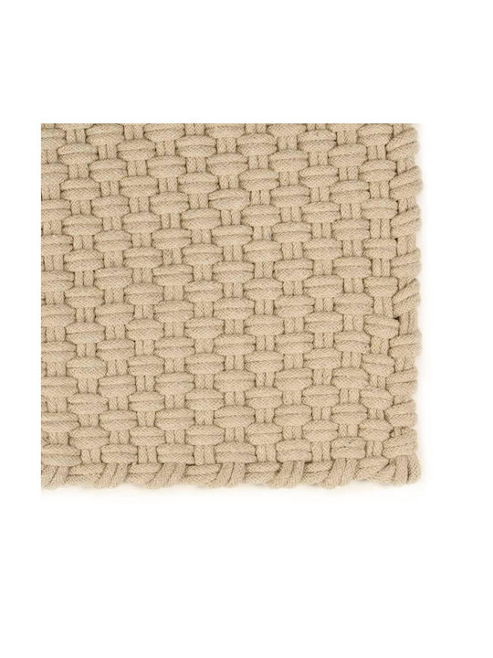 vidaXL Teppich Rechteckig Sommer Baumwolle Beige