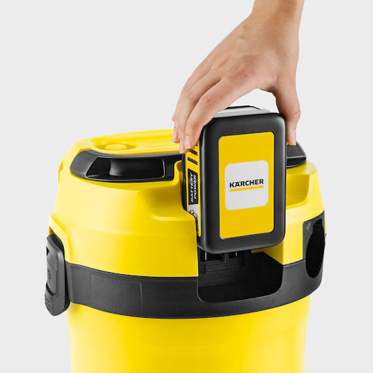 Karcher WD 3-18 Battery Set Επαναφορτιζόμενη Σκούπα Υγρών / Στερεών με Πλαστικό Κάδο 17lt