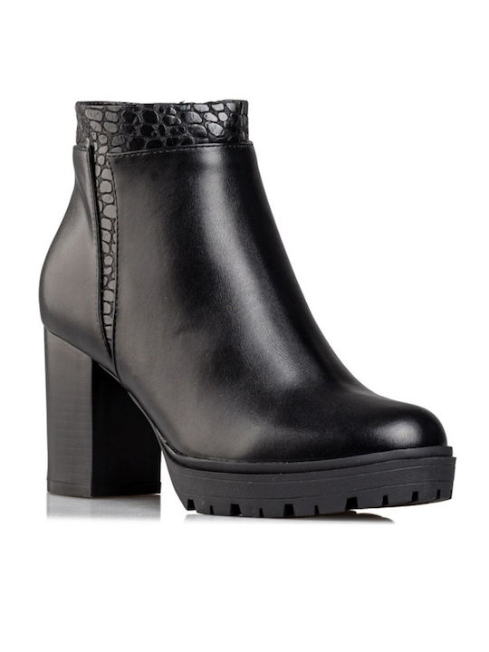 Envie Shoes Leather Women's Ankle Boots Black