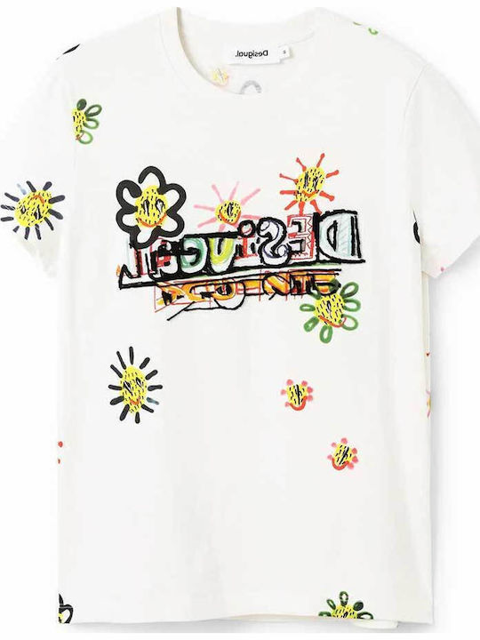 Margapepo Γυναικείο T-shirt Floral Λευκό