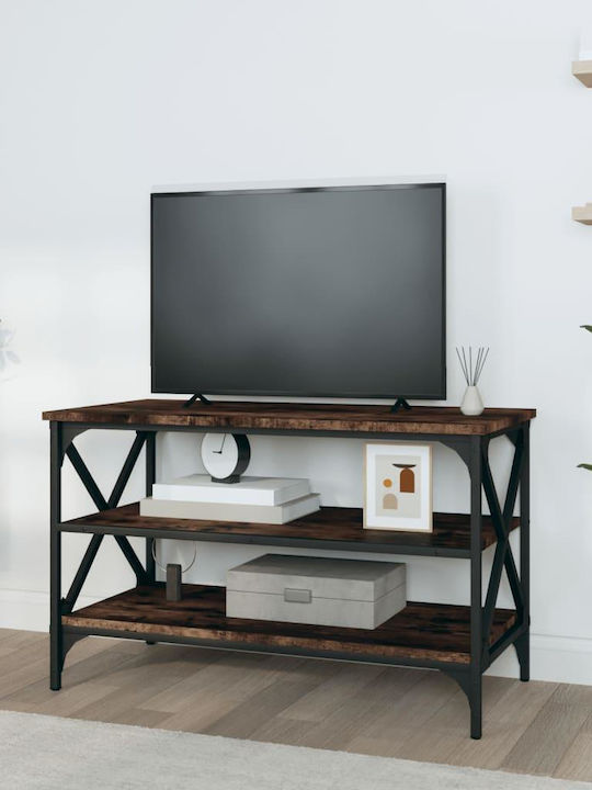 TV-Ständer Oak / Black Μ80xΠ40xΥ50cm