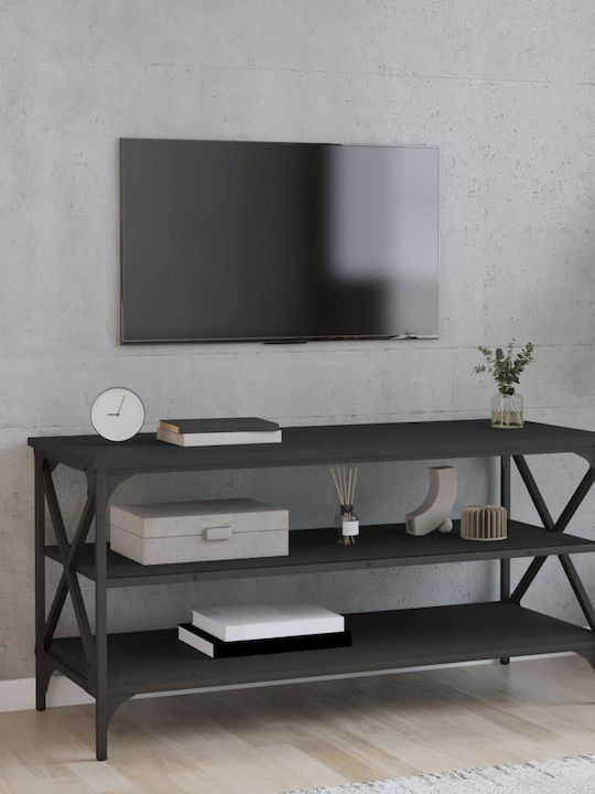 TV Stand Wooden Black L100xW40xH50cm