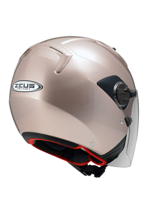 Zeus ZS-213 Jet Helmet with Sun Visor DOT / ECE 22.05 1050gr Pink Gold 28605476