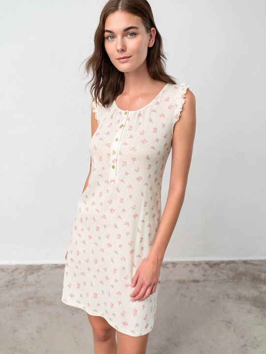 Vamp Maternity And Breastfeeding Nightgown Beige