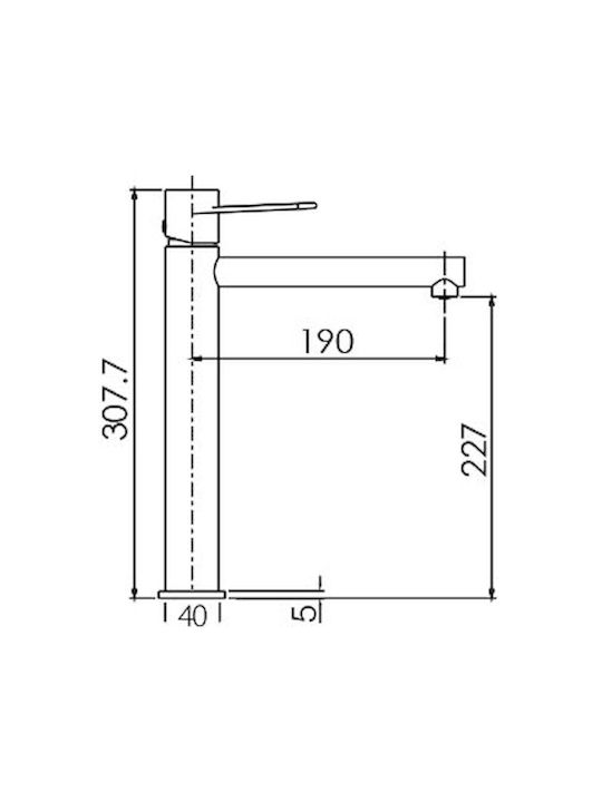 Excel Minimal Mixing Tall Sink Faucet Matte Black