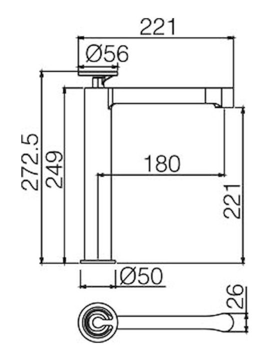 Excel Fuego Tall Sink Faucet Silver Excel Fuego Tall Sink Faucet Silver