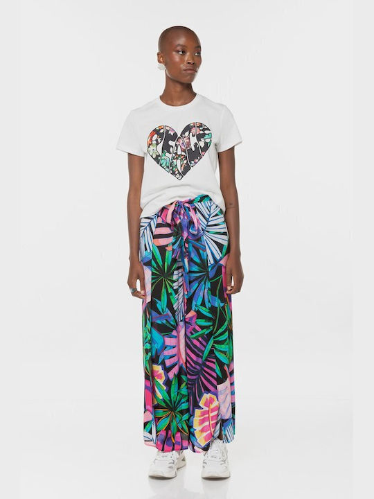 Desigual Women's Fabric Trousers Floral Multicolour