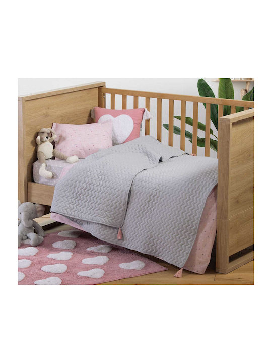 Nef-Nef Homeware Baby Quilt Flirt 110x150cm Gray 032696