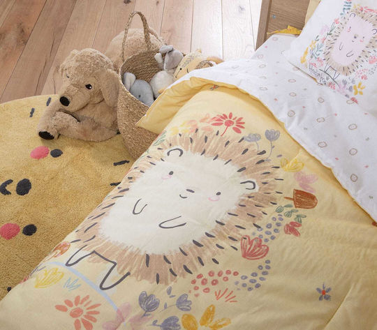 Nef-Nef Homeware Cute Hedgehog Pătură pentru bebeluși Bumbac Galben 110x140cm 033048