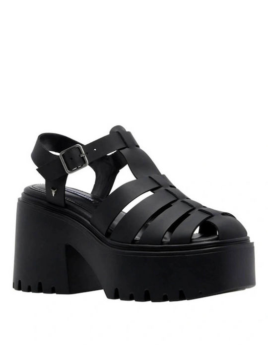 Windsor Smith Platform Leather Women's Sandals Black