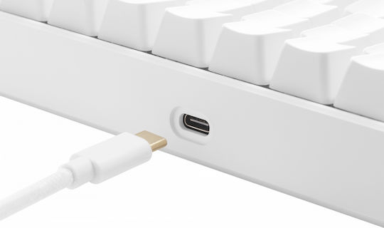 Deltaco WK95R Wireless Gaming Mechanical Keyboard 65% with Kailh Red switches and RGB lighting (English UK) White