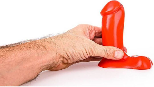 All Black All Red Patrick Realistic Dildo with Scrotum Red 14cm