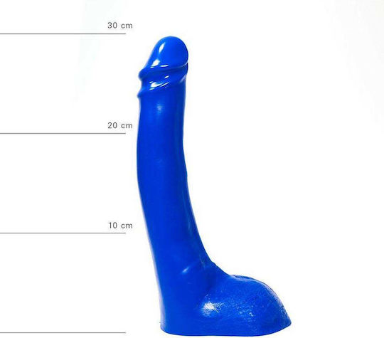 All Black All Blue Freddie Realistic Dildo with Scrotum Blue 26cm
