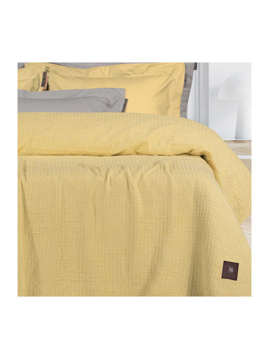 Greenwich Polo Club 3405 Κουβέρτα Πικέ Μονή 170x250εκ. Κίτρινη