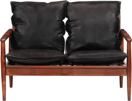Zweisitzer Sofa Echtes Leder Braun 116x69x72cm