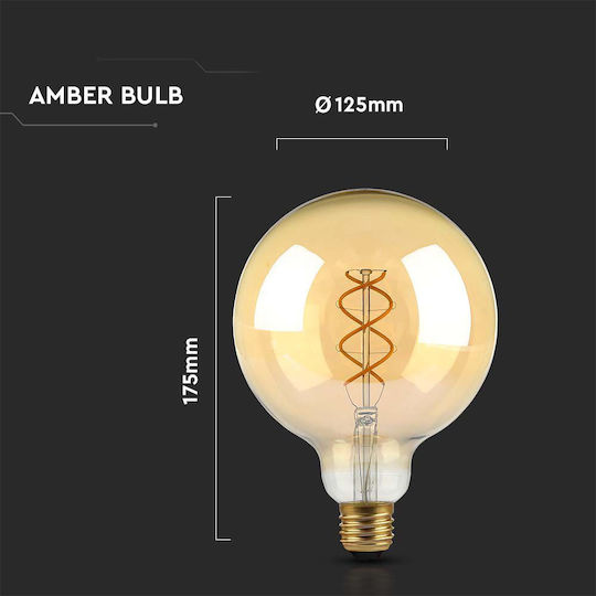 V-TAC Bec LED 5W 173mm pentru Soclu E27 și Formă G125 Alb cald 300lm