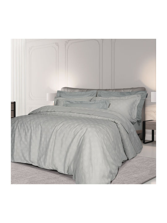 Greenwich Polo Club Duvet Cover Set Cotton Satin Queen with 2 Pillowcases 220x240 2148 Gray