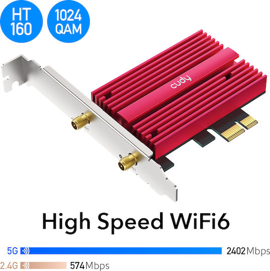 Cudy Wireless Card Wi‑Fi 6 (3000Mbps) PCI-e Card