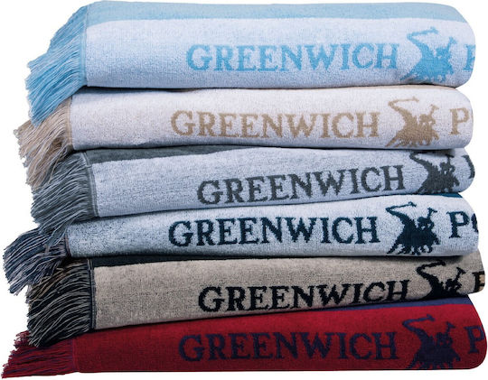 Greenwich Polo Club Beach Towel Cotton Ecru with Fringes 170x90cm.
