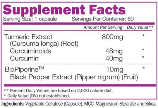 Naturalico Curcumin & Bioperine 60 капси