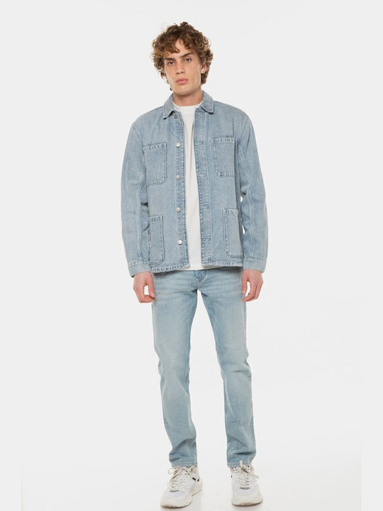 Tom Tailor Herrenhemd Overshirt Langärmelig Jeans Blau