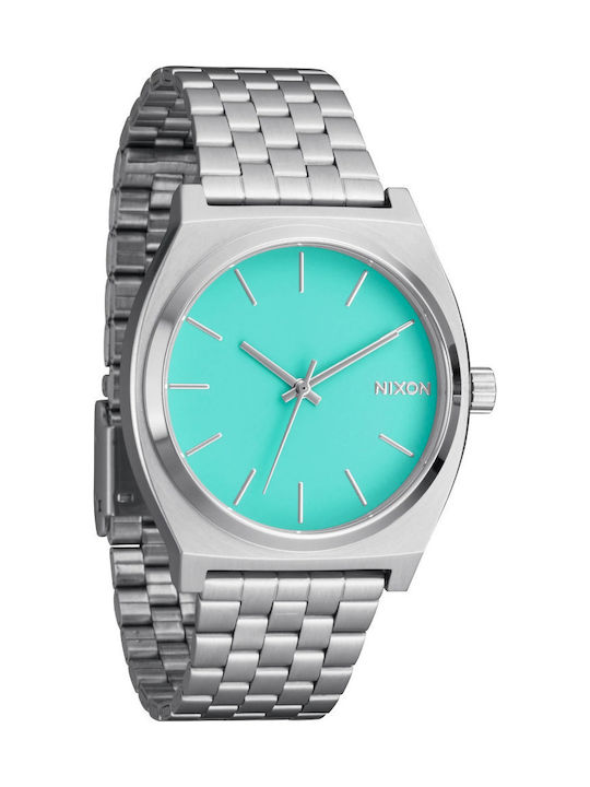 Nixon Γυναικείο Ρολόι 37mm Μπαταρίας με Ασημί Μεταλλικό Μπρασελέ