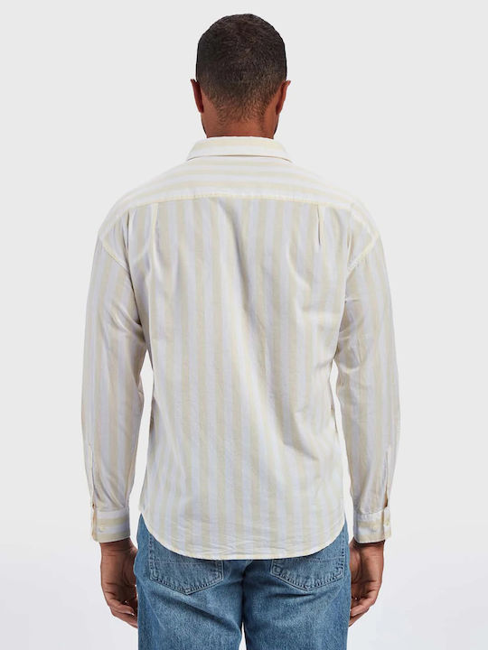 Gabba Men's Shirt Long Sleeve Striped Yellow