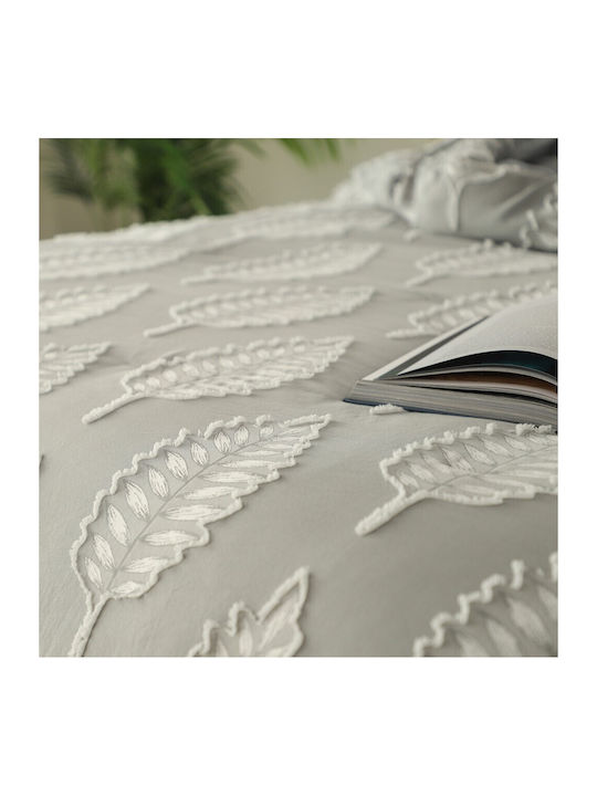 Melinen Isla Coverlet Single from Polyester Gray 160x240cm