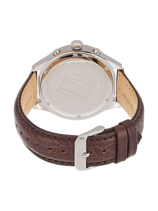 Tommy Hilfiger Gavin Men's Watch 44mm Chronograph Battery with Brown Leather Strap
