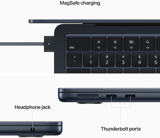 Apple MacBook Air 13.6" (2022) IPS Retina Display (M2-8-Core/8GB/512GB SSD/10-Core GPU) Midnight (US Keyboard)