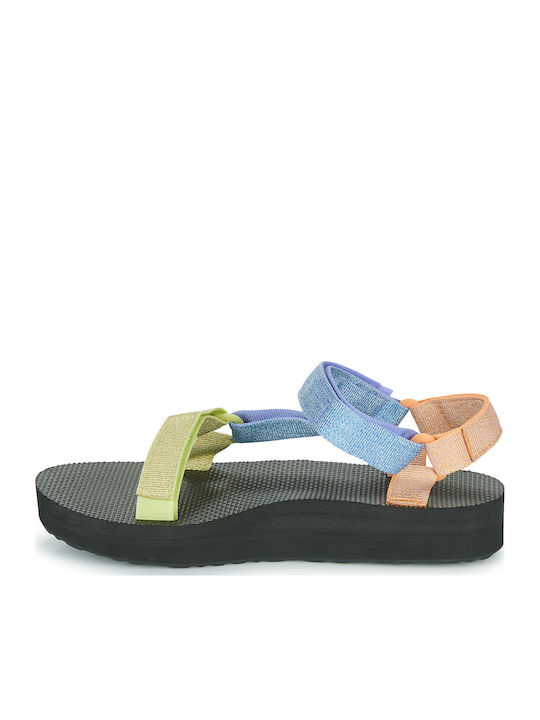 Women's Flat Sandals Sporty Flatforms Metallic Lilac Multi