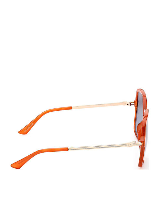 Guess Women's Sunglasses with Orange Frame and Blue Gradient Lens GU7845 44W