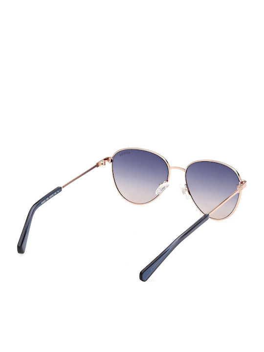 Guess Unisex Sunglasses With Gold Metallic Frame And Grey Gradient Lens GU8257 28B