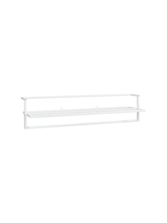 vidaXL Single Wall-Mounted Bathroom Rail ​95x25cm White 343093