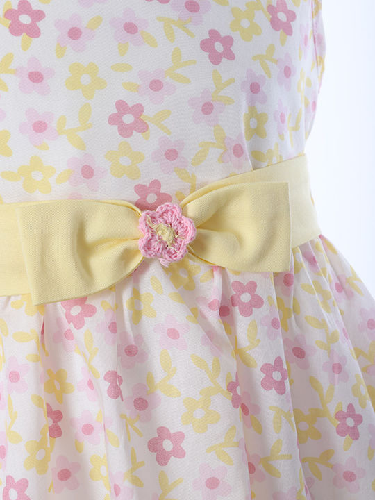 Matoufrance Kids Dress Floral Sleeveless Yellow