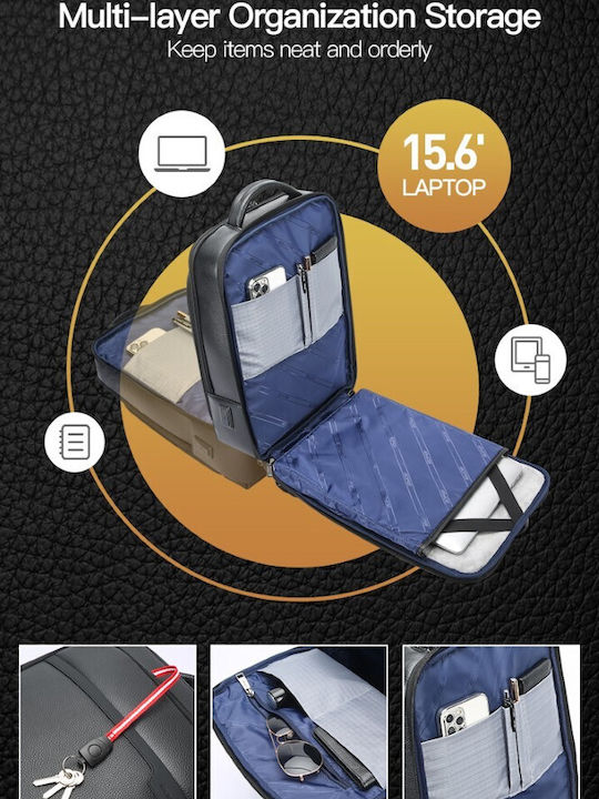 Bopai Waterproof Laptop Backpack for 15.6" Laptop with USB Port in Black Colour 61-122391