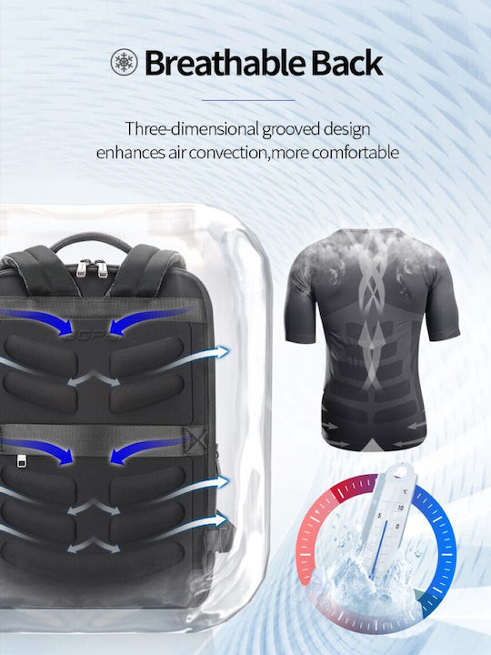 Bopai Waterproof Laptop Backpack for 15.6" Laptop with USB Port in Black Colour 61-122391